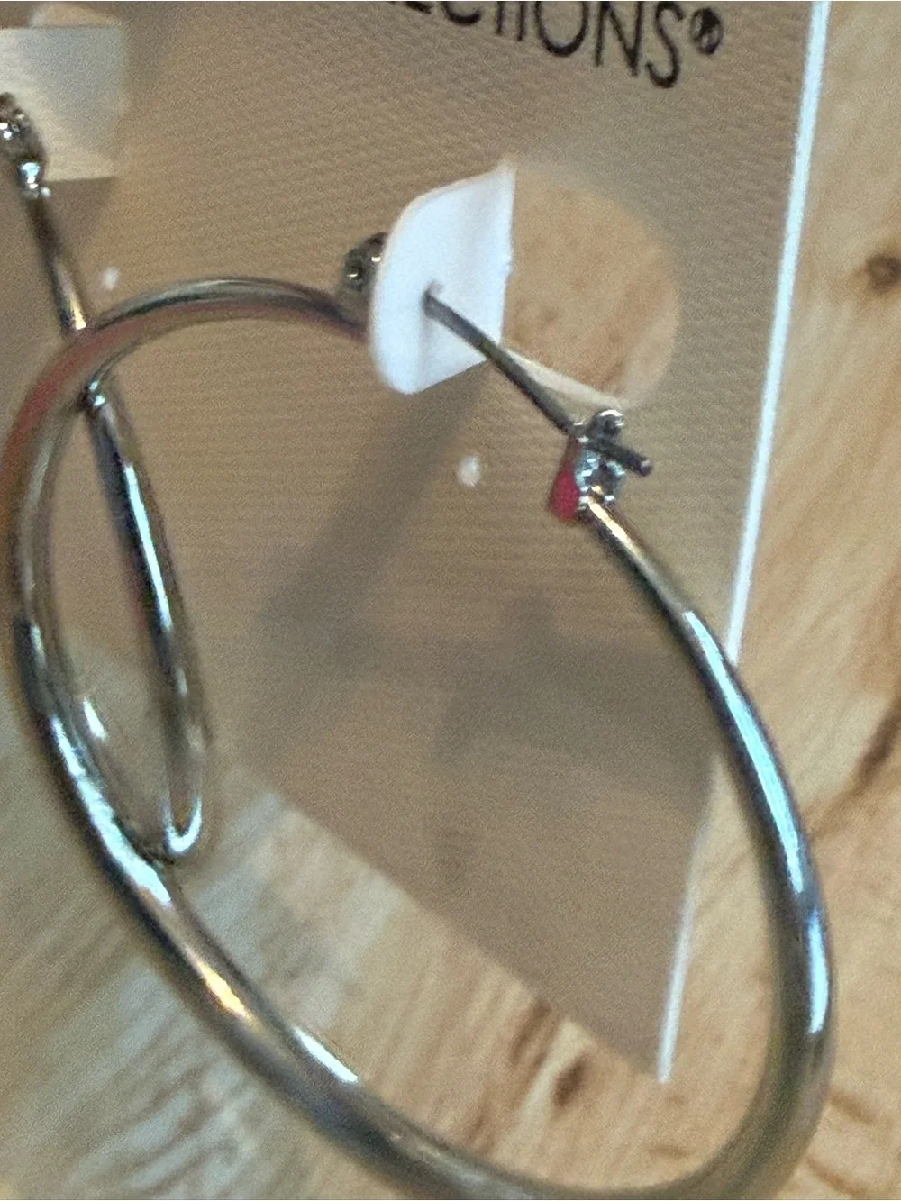 NWT. New Directions. Medium Silver Hoop Earrings.